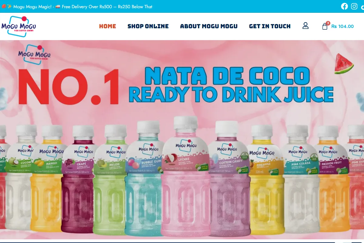 Screenshot of the Mogu Mogu website
